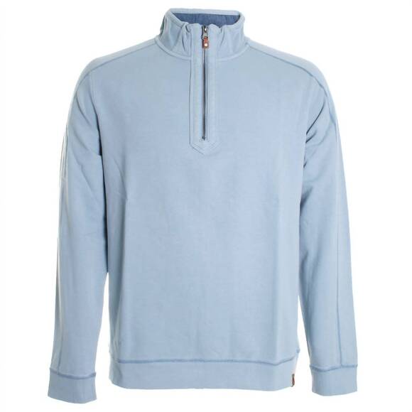NEW TOMMY BAHAMA men's ben and terry 1/2 zip sweater in norse blue